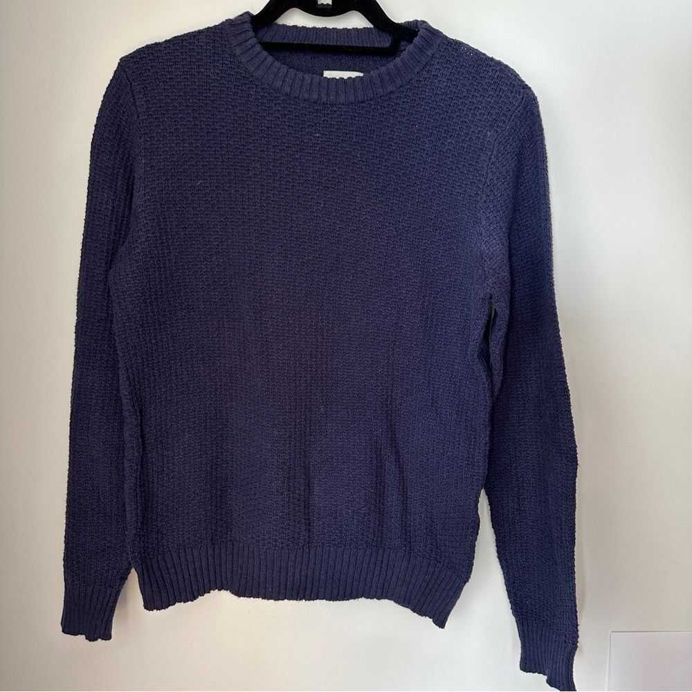 Men’s Gant Blue Waffle Crewneck Sweater - Small